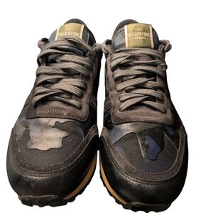 Valentino Garavani Men's Sneakers - Black and Blue Camouflage